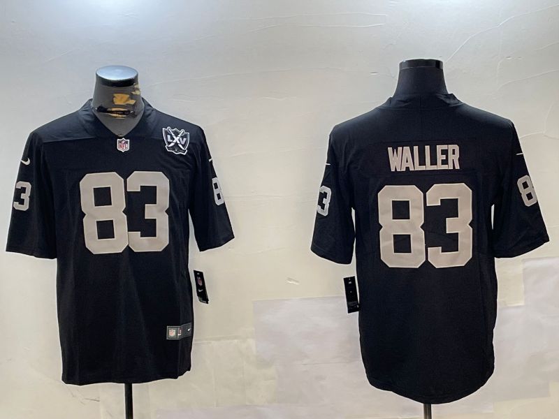 Men Oakland Raiders #83 Waller Black Second generation 2024 Nike Limited NFL Jersey style 3
